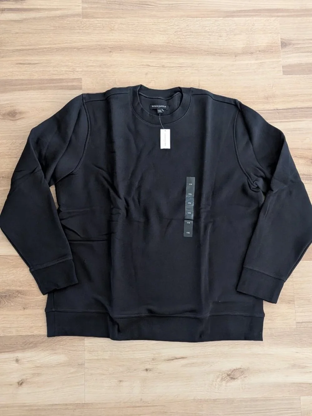 NWT Banana Republic Fleece Crewneck Sweatshirt XXL Black Soft Pullover